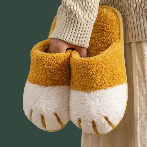 Purrfectly Cozy: Fluffy Cat Paw Slippers for Ultimate Warmth